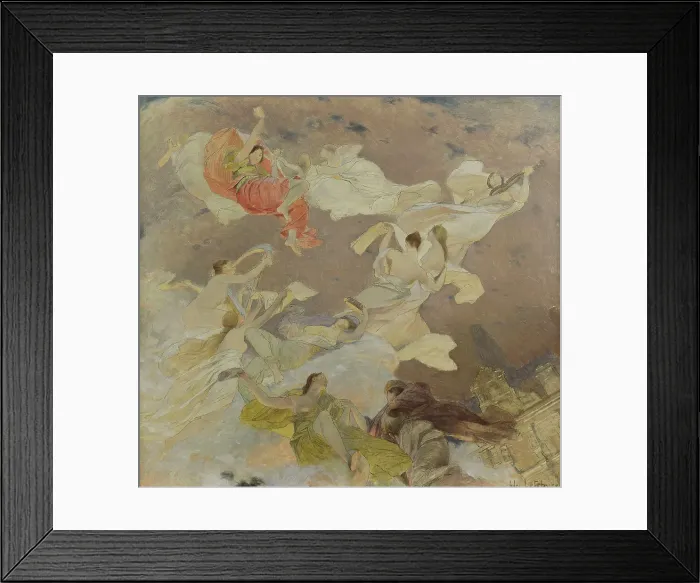 Framed Print : Esquisse pour le salon des Lettres de l'Hôtel de ville de Paris : Les muses... c.1891-1896. Creator: Jules-Joseph Lefebvre Framed Print : Esquisse pour le salon des Lettres de l'Hôtel de ville de Paris : Les muses... c.1891-1896. Creator: Jules-Joseph Lefebvre