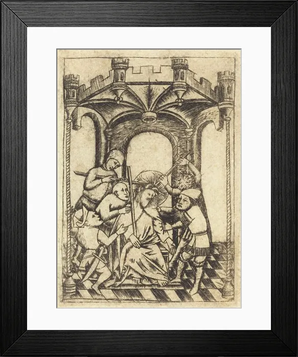 Framed Print : The Crowning with Thorns, c. 1440 / 1450. Creator: Master of the Playing Cards, Follower of Framed Print : The Crowning with Thorns, c. 1440 / 1450. Creator: Master of the Playing Cards, Follower of