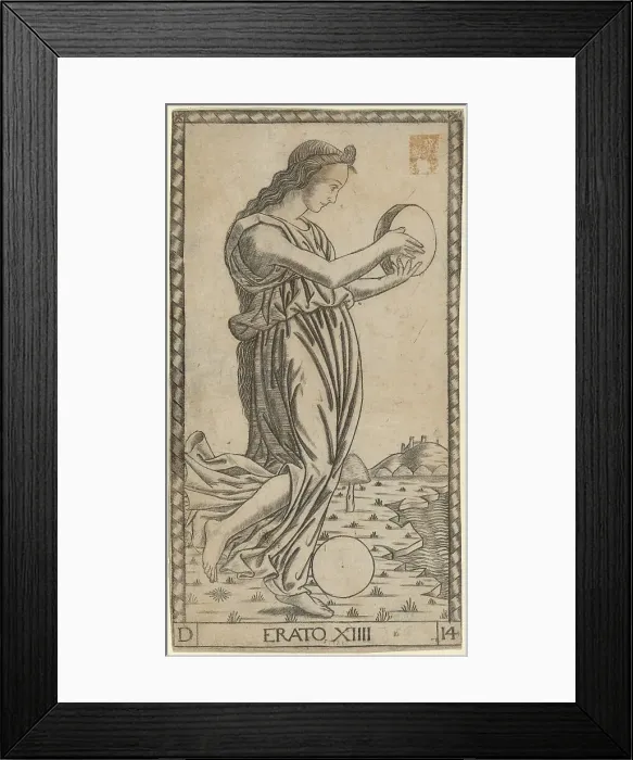 Framed Print : Erato, probably c. 1470. Creator: Master of the S-Series Tarocchi Framed Print : Erato, probably c. 1470. Creator: Master of the S-Series Tarocchi
