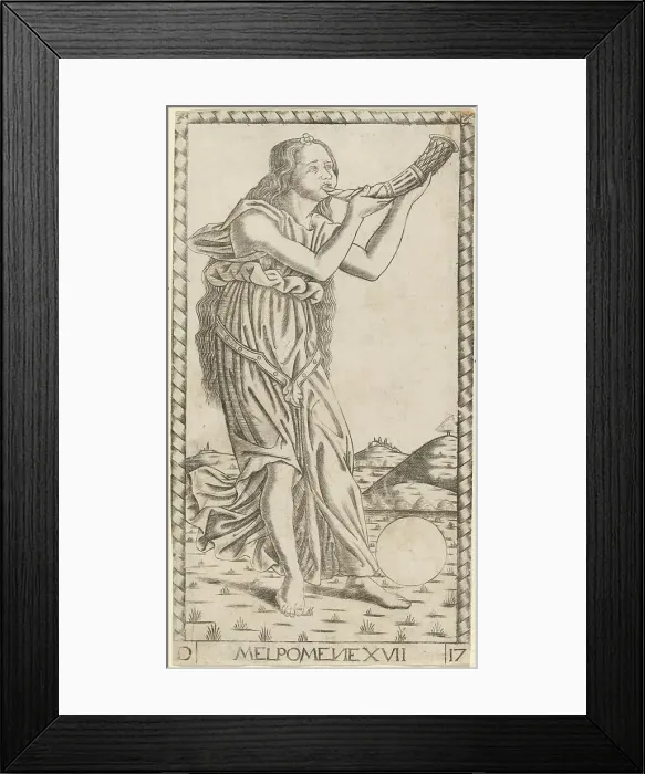 Framed Print : Melpomene, probably c. 1470. Creator: Master of the S-Series Tarocchi Framed Print : Melpomene, probably c. 1470. Creator: Master of the S-Series Tarocchi
