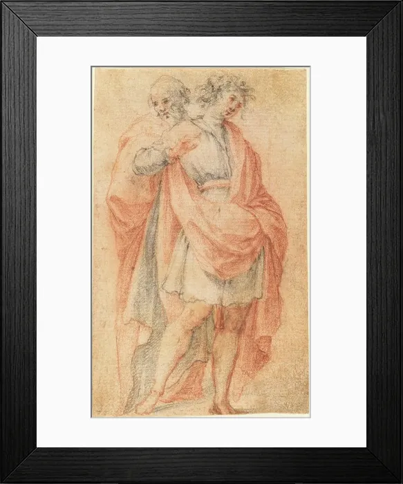 Framed Print : Two Male Figures: A Youth and an Old Man. Creator: Unknown Framed Print : Two Male Figures: A Youth and an Old Man. Creator: Unknown