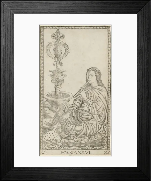Framed Print : Poesia (Poetry), probably c. 1470. Creator: Master of the S-Series Tarocchi Framed Print : Poesia (Poetry), probably c. 1470. Creator: Master of the S-Series Tarocchi