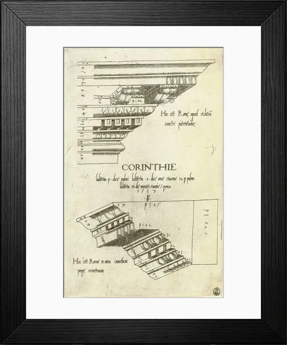 Framed Print : Entablatures from Santa Pudenziana and the Arch of Camigliano, Rome, 1537. Creator: Master PS Framed Print : Entablatures from Santa Pudenziana and the Arch of Camigliano, Rome, 1537. Creator: Master PS