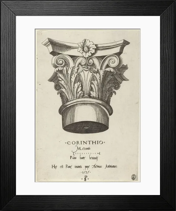 Framed Print : Capitals from the Baths of Antoninus, Rome, 1535. Creator: Master PS Framed Print : Capitals from the Baths of Antoninus, Rome, 1535. Creator: Master PS