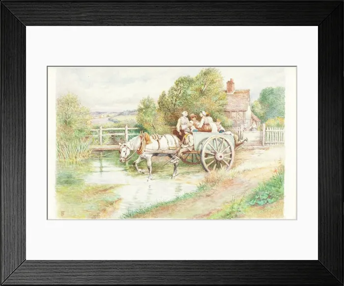 Framed Print : Children in a Cart. Creator: Birket Foster Framed Print : Children in a Cart. Creator: Birket Foster