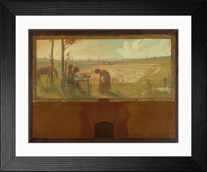 Framed Print : Esquisse pour la mairie de Vanves : Les carrières - Le jour du repos, 1902. Creator: Jean Joseph Enders Framed Print : Esquisse pour la mairie de Vanves : Les carrières - Le jour du repos, 1902. Creator: Jean Joseph Enders