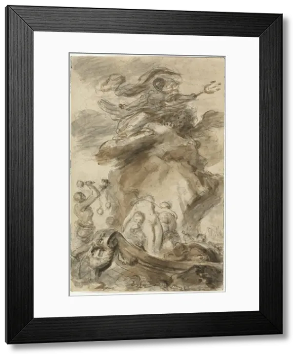 Framed Print : Angelica Is Exposed to the Orc, 1780s. Creator: Jean-Honore Fragonard Framed Print : Angelica Is Exposed to the Orc, 1780s. Creator: Jean-Honore Fragonard