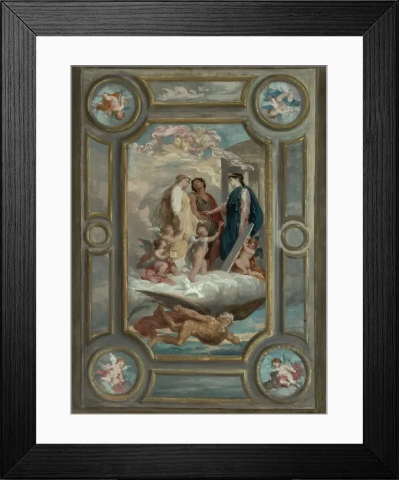 Framed Print : Esquisse pour la mairie de Clichy : Allégorie du mariage (plafond de la salle des... 1877 — 1878. Creator: Oscar-Pierre Mathieu) Framed Print : Esquisse pour la mairie de Clichy : Allégorie du mariage (plafond de la salle des... 1877 — 1878. Creator: Oscar-Pierre Mathieu)