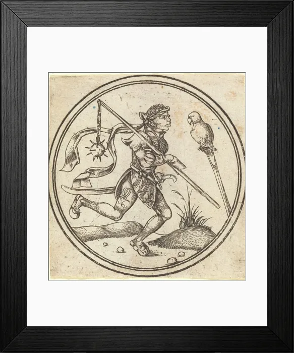 Framed Print : The Jack of Parrots, c. 1500. Creator: Master P. W. of Cologne Framed Print : The Jack of Parrots, c. 1500. Creator: Master P. W. of Cologne