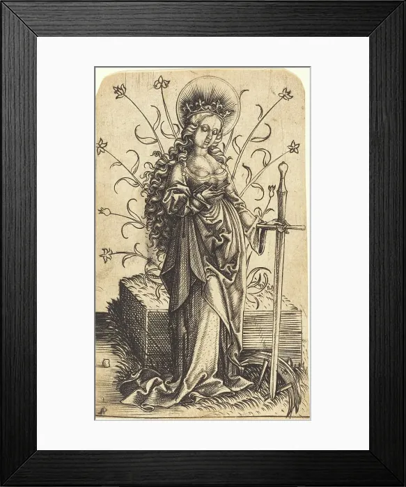 Framed Print : Saint Catherine, c. 1500. Creator: Master P. W. of Cologne Framed Print : Saint Catherine, c. 1500. Creator: Master P. W. of Cologne