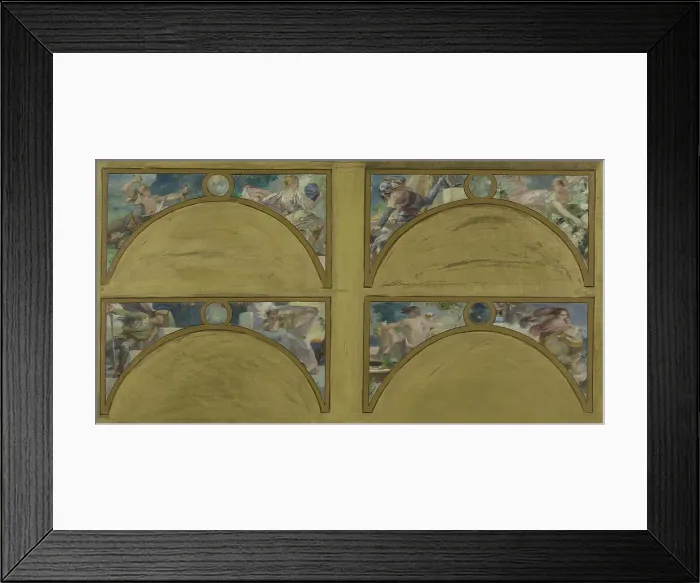 Framed Print : Esquisse pour le salon des Lettres de l'Hôtel de Ville de Paris : les grandes oeuvres... c.1890. Creator: Albert Maignan Framed Print : Esquisse pour le salon des Lettres de l'Hôtel de Ville de Paris : les grandes oeuvres... c.1890. Creator: Albert Maignan