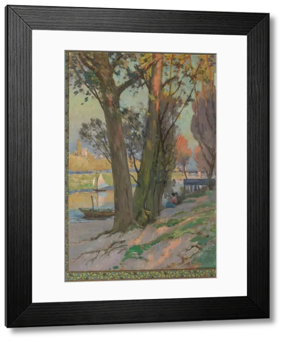 Framed Print : Sketch for the salle des fêtes at the town hall of Asnières: shade under the trees, c.1901. Creator: Paul Leon Felix Schmitt Framed Print : Sketch for the salle des fêtes at the town hall of Asnières: shade under the trees, c.1901. Creator: Paul Leon Felix Schmitt