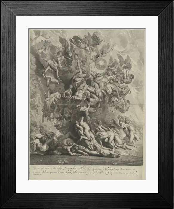 Framed Print : Fall of the Damned, 1642. Creator: Jonas Suyderhoef Framed Print : Fall of the Damned, 1642. Creator: Jonas Suyderhoef