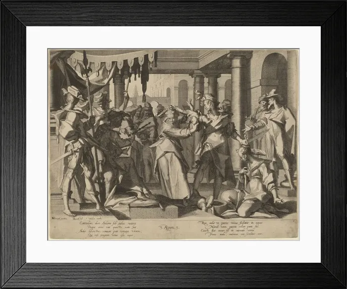Framed Print : The Judgment of Solomon, c. 1600. Creator: Willem van Swanenburg Framed Print : The Judgment of Solomon, c. 1600. Creator: Willem van Swanenburg