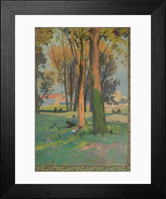 Framed Print : Sketch for the salle des fêtes at the town hall of Asnières: shade under the trees, c.1901. Creator: Paul Leon Felix Schmitt Framed Print : Sketch for the salle des fêtes at the town hall of Asnières: shade under the trees, c.1901. Creator: Paul Leon Felix Schmitt