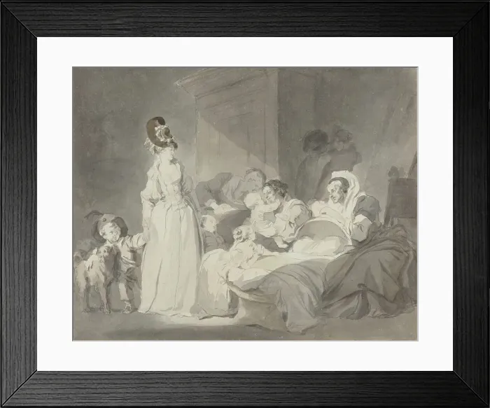 Framed Print : Visit to the Nurse, c. 1780 / 1790. Creator: Jean-Honore Fragonard Framed Print : Visit to the Nurse, c. 1780 / 1790. Creator: Jean-Honore Fragonard