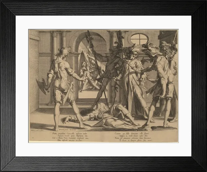 Framed Print : Beheading of the Roman Judge Papinian, 1606. Creator: Willem van Swanenburg Framed Print : Beheading of the Roman Judge Papinian, 1606. Creator: Willem van Swanenburg