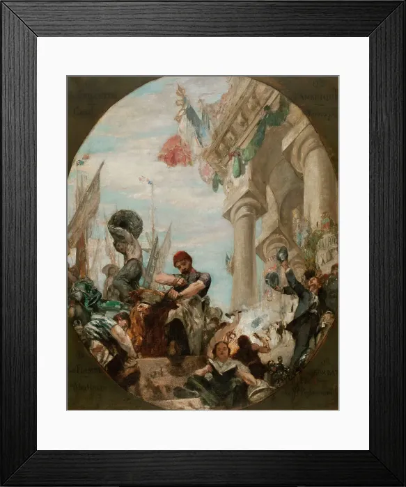 Framed Print : Esquisse pour la salle des mariages de la mairie du 19ème arrondissement : Les activités... 1880. Creators: Henri Gervex, Emile-Henri Blanchon Framed Print : Esquisse pour la salle des mariages de la mairie du 19ème arrondissement : Les activités... 1880. Creators: Henri Gervex, Emile-Henri Blanchon