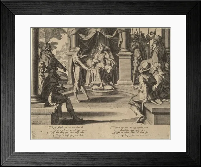 Framed Print : Alexander the Great Seated in Justice, 1606. Creator: Willem van Swanenburg Framed Print : Alexander the Great Seated in Justice, 1606. Creator: Willem van Swanenburg