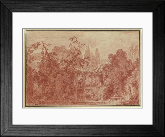 Framed Print : Terrace and Garden of an Italian Villa, 1762 / 1763. Creator: Jean-Honore Fragonard Framed Print : Terrace and Garden of an Italian Villa, 1762 / 1763. Creator: Jean-Honore Fragonard