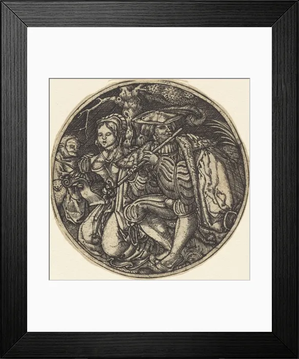 Framed Print : The Flute Player. Creator: Master WI Framed Print : The Flute Player. Creator: Master WI