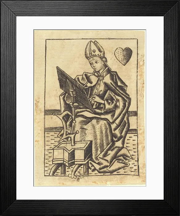 Framed Print : Saint Augustine, c. 1450 / 1460. Creator: Master with the Banderoles Framed Print : Saint Augustine, c. 1450 / 1460. Creator: Master with the Banderoles