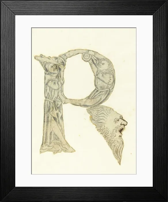 Framed Print : The Letter P (converted to an R), 1465 / 1470. Creator: Master with the Banderoles Framed Print : The Letter P (converted to an R), 1465 / 1470. Creator: Master with the Banderoles