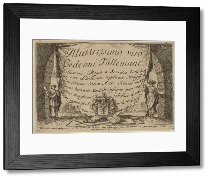 Framed Print : Title Page. Creator: Herman van Swanevelt Framed Print : Title Page. Creator: Herman van Swanevelt