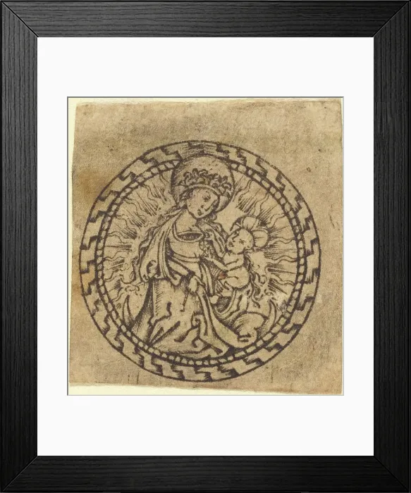 Framed Print : Madonna and Child. Creator: Master with the Flower Borders Framed Print : Madonna and Child. Creator: Master with the Flower Borders