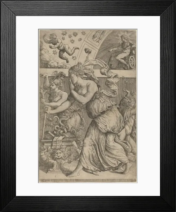 Framed Print : Pandora Opening Her Box, 1557. Creator: Master Z.B.M Framed Print : Pandora Opening Her Box, 1557. Creator: Master Z.B.M