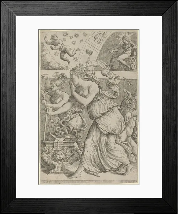 Framed Print : Pandora Opening Her Box, 1557. Creator: Master Z.B.M Framed Print : Pandora Opening Her Box, 1557. Creator: Master Z.B.M