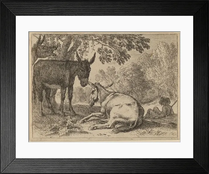 Framed Print : Donkeys. Creator: Herman van Swanevelt Framed Print : Donkeys. Creator: Herman van Swanevelt