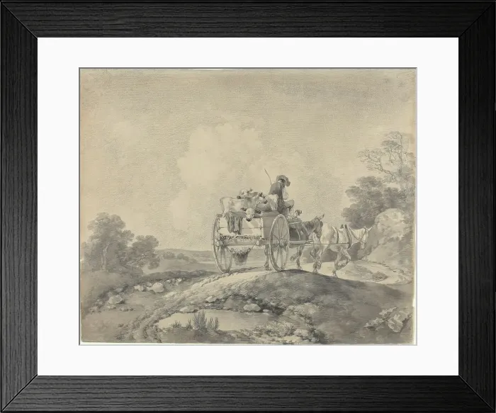 Framed Print : Drover with Calves in a Country Cart, c. 1755. Creator: Thomas Gainsborough Framed Print : Drover with Calves in a Country Cart, c. 1755. Creator: Thomas Gainsborough