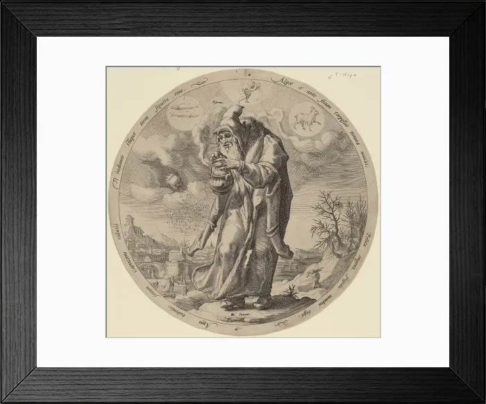 Framed Print : Winter, 1589. Creator: Jacob Matham Framed Print : Winter, 1589. Creator: Jacob Matham