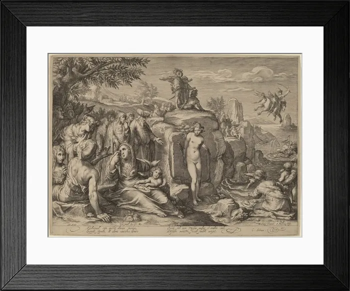 Framed Print : Perseus and Andromeda, 1597. Creator: Jacob Matham Framed Print : Perseus and Andromeda, 1597. Creator: Jacob Matham