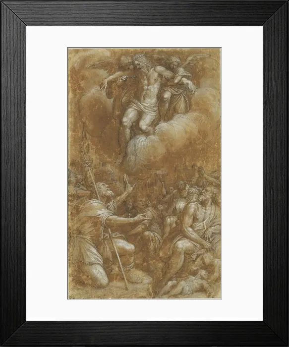 Framed Print : Saint Roch Interceding on Behalf of Plague Victims, 1567 / 1573. Creator: Lattanzio Gambara Framed Print : Saint Roch Interceding on Behalf of Plague Victims, 1567 / 1573. Creator: Lattanzio Gambara