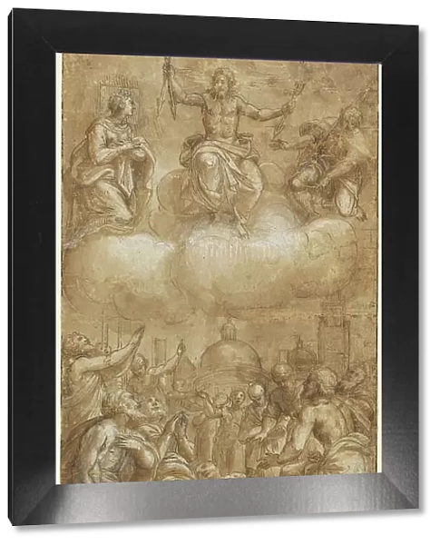 Plague Victims Pleading for Help from Christ, the Virgin, and Saint Roch, 1567 / 1573. Creator: Lattanzio Gambara