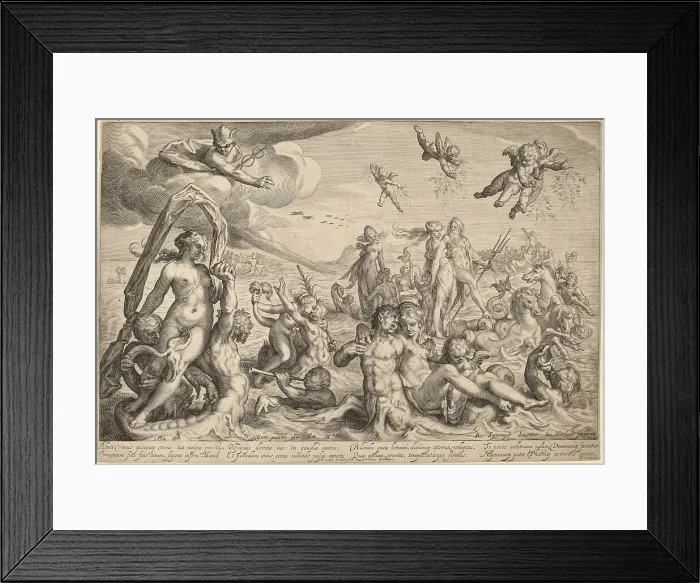 Framed Print : The Triumph of Neptune and Thetis, 1614. Creator: Jacob Matham Framed Print : The Triumph of Neptune and Thetis, 1614. Creator: Jacob Matham