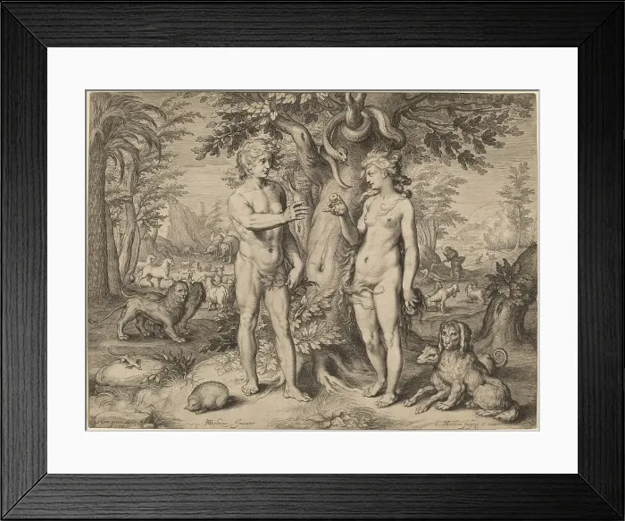 Framed Print : The Fall of Man, 1606. Creator: Jacob Matham Framed Print : The Fall of Man, 1606. Creator: Jacob Matham