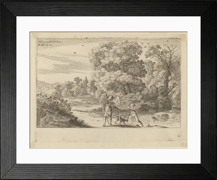 Framed Print : Tobias Frightened by the Fish. Creator: Herman van Swanevelt Framed Print : Tobias Frightened by the Fish. Creator: Herman van Swanevelt