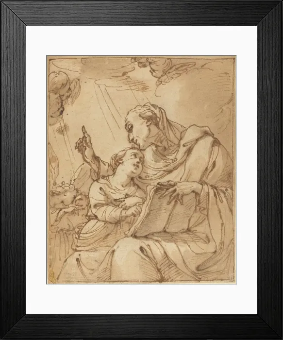 Framed Print : The Education of the Virgin. Creator: Ubaldo Gandolfi Framed Print : The Education of the Virgin. Creator: Ubaldo Gandolfi