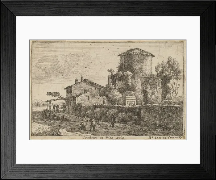 Framed Print : Tomb on the Via Appia. Creator: Herman van Swanevelt Framed Print : Tomb on the Via Appia. Creator: Herman van Swanevelt