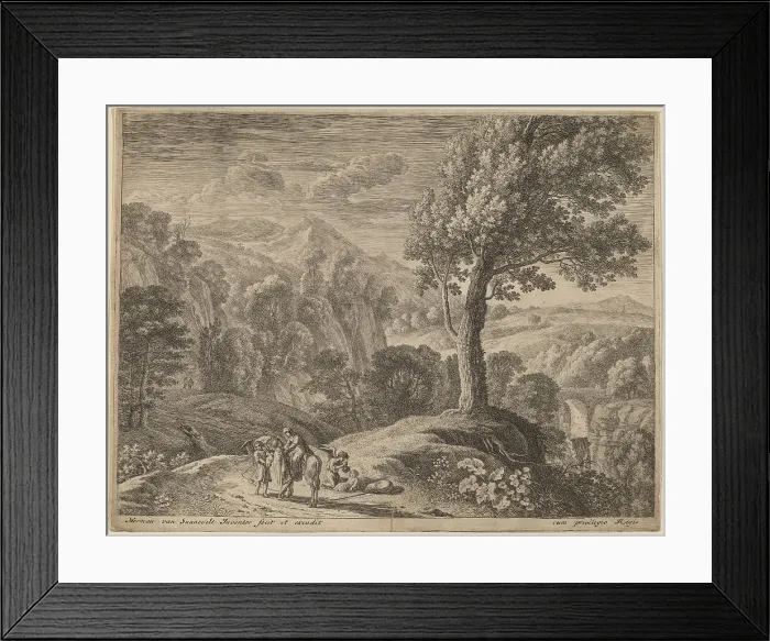 Framed Print : The Large Tree and the Cascade. Creator: Herman van Swanevelt Framed Print : The Large Tree and the Cascade. Creator: Herman van Swanevelt