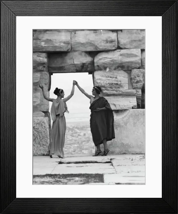 Framed Print : Kanellos dance group at ancient sites in Greece, 1929 Creator: Arnold Genthe Framed Print : Kanellos dance group at ancient sites in Greece, 1929 Creator: Arnold Genthe