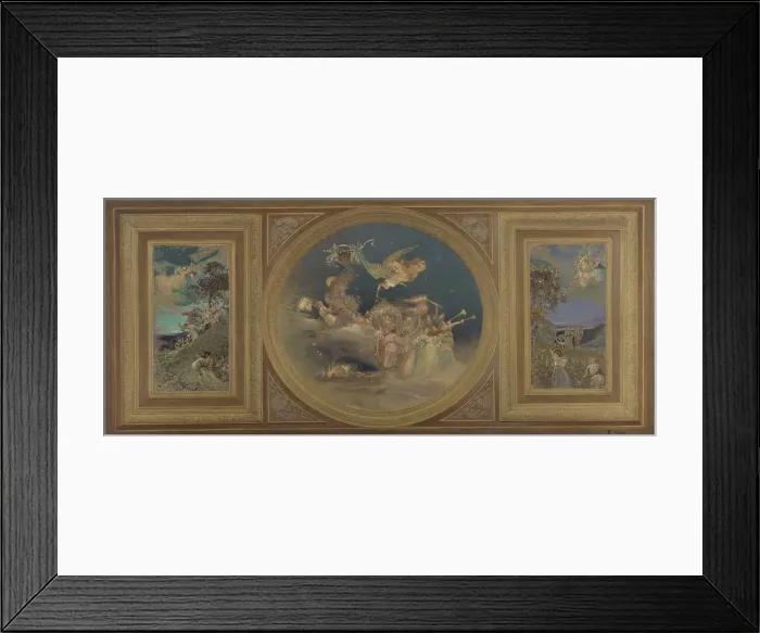 Framed Print : Sketch for the dining room in the Hôtel de Ville, Paris : allegorical figures... c.1891. Creator: Eugene Martial Simas Framed Print : Sketch for the dining room in the Hôtel de Ville, Paris : allegorical figures... c.1891. Creator: Eugene Martial Simas