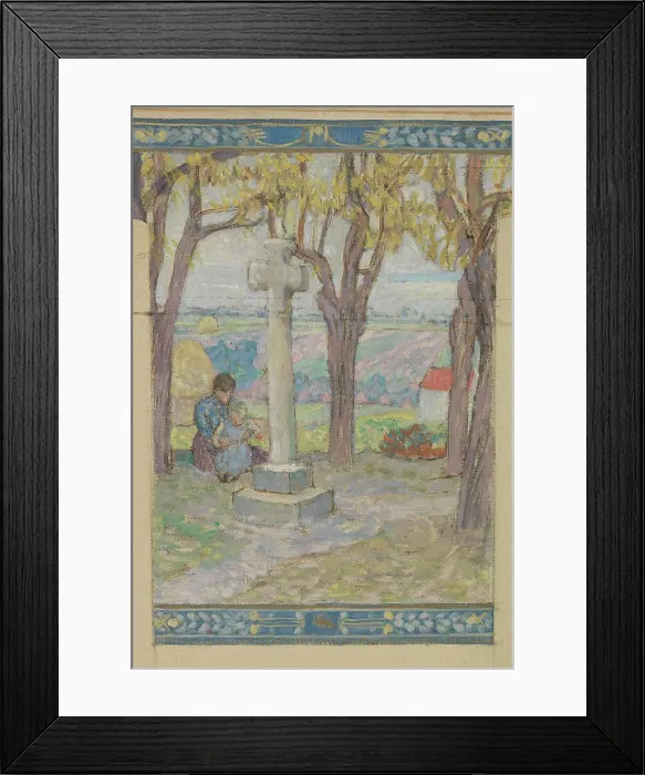 Framed Print : Esquisse pour la mairie de Fresnes : Paysage. Scènes de village, 1905. Creator: Victor Menu Framed Print : Esquisse pour la mairie de Fresnes : Paysage. Scènes de village, 1905. Creator: Victor Menu