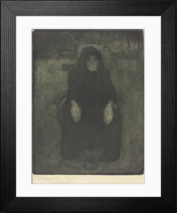 Framed Print : Old Woman, posthumous printing after 1919 by Felsing. Creator: Paula Modersohn-Becker Framed Print : Old Woman, posthumous printing after 1919 by Felsing. Creator: Paula Modersohn-Becker