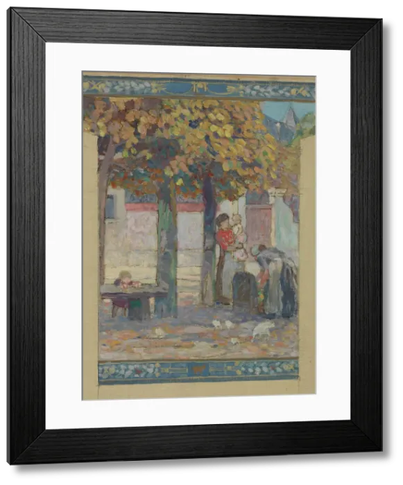Framed Print : Esquisse pour la mairie de Fresnes : Paysage. Scènes de village, 1905. Creator: Victor Menu Framed Print : Esquisse pour la mairie de Fresnes : Paysage. Scènes de village, 1905. Creator: Victor Menu