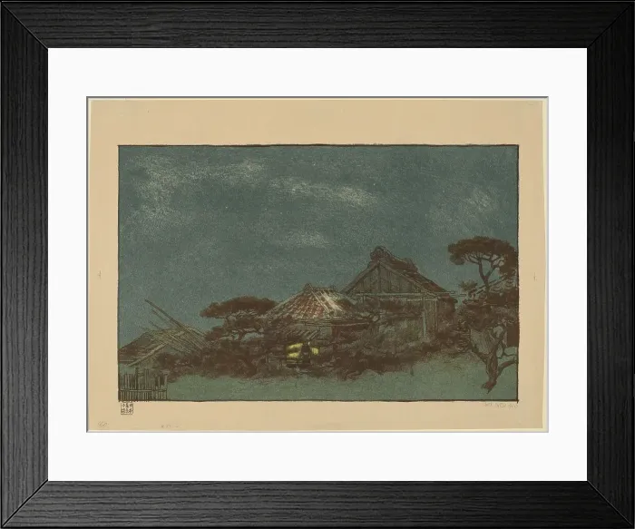 Framed Print : Evening in Fukagawa, 1900. Creator: Emil Orlik Framed Print : Evening in Fukagawa, 1900. Creator: Emil Orlik