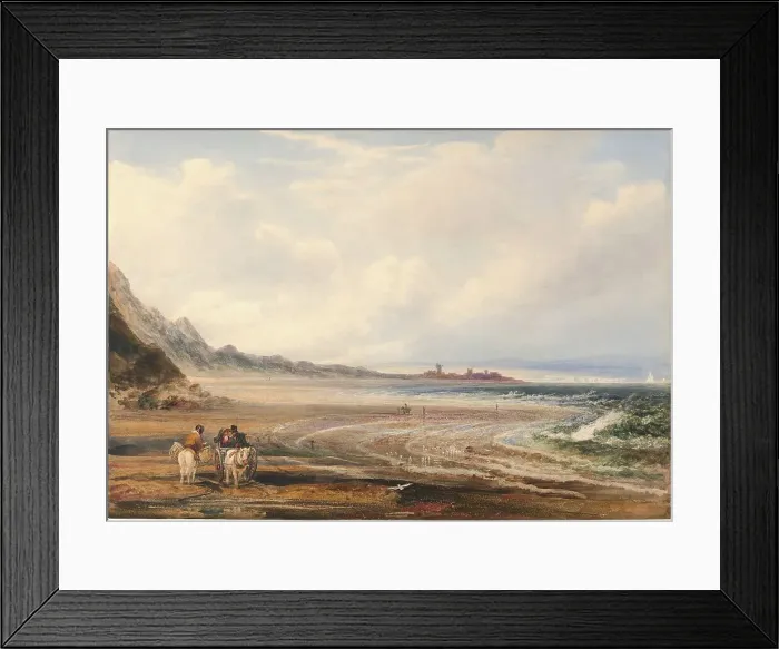 Framed Print : Travelers on the Sands near Redcar, 1838. Creator: Peter de Wint Framed Print : Travelers on the Sands near Redcar, 1838. Creator: Peter de Wint